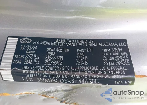 2025 Hyundai Tucson Sel from USA, damaged, VIN 5NMJBCDEXSH448514